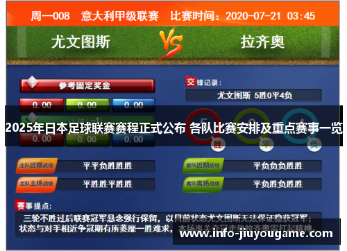 2025年日本足球联赛赛程正式公布 各队比赛安排及重点赛事一览
